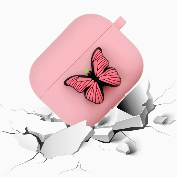 Pink Airpods Case Butterfly Airpods Pro Case Airpods 3rd Gen Case Silicone - Picture 5 of 6